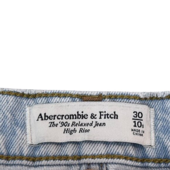 Abercrombie & Fitch Women's High Rise 90s Relaxed Jeans Light Wash 30 / 10 R - Picture 6 of 9